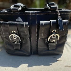 COACH black Hampton leather Soho satchel purse